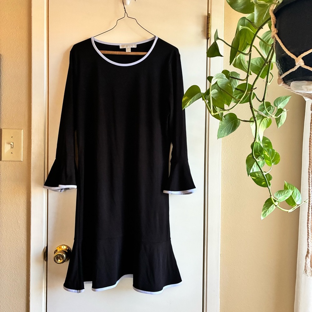 Michael Kors Black Dress with White Accents